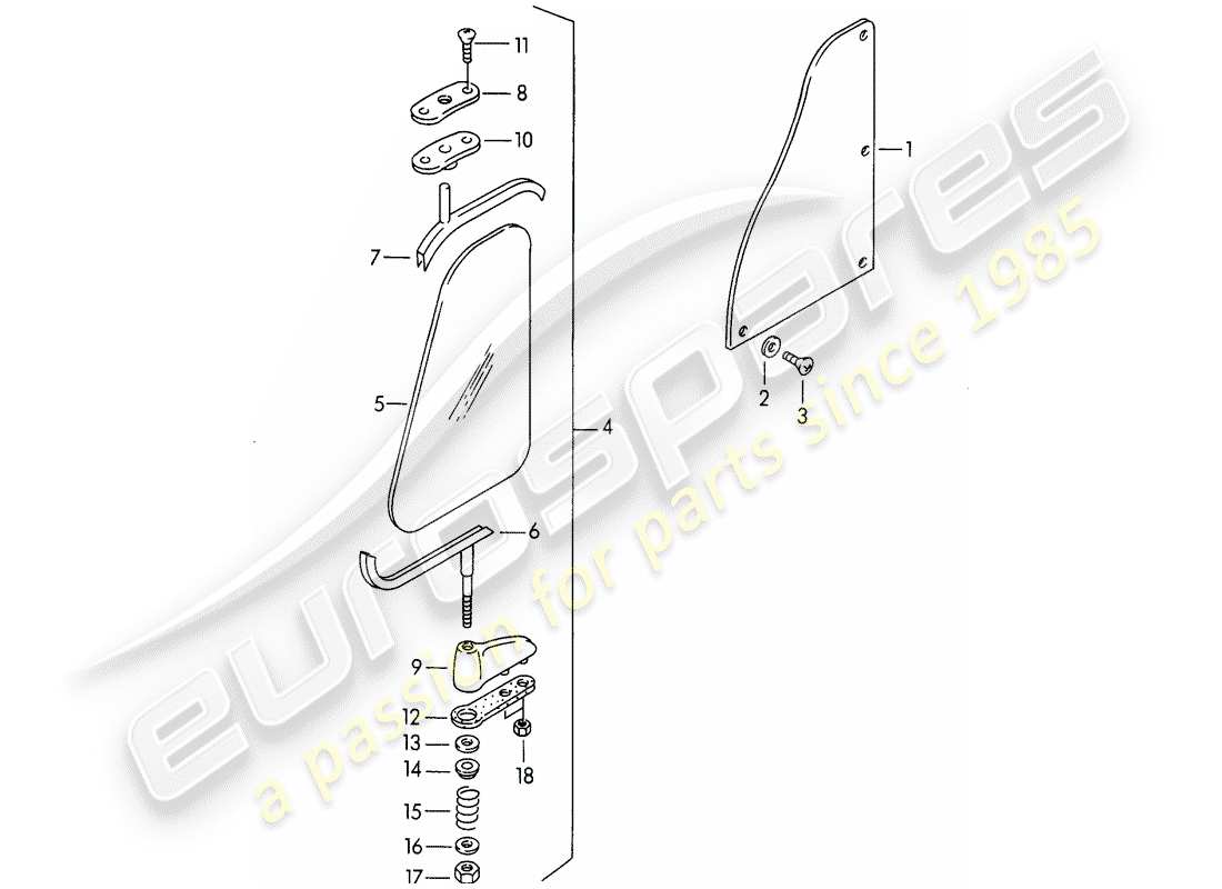 porsche 356/356a (1951) washer - special model part diagram