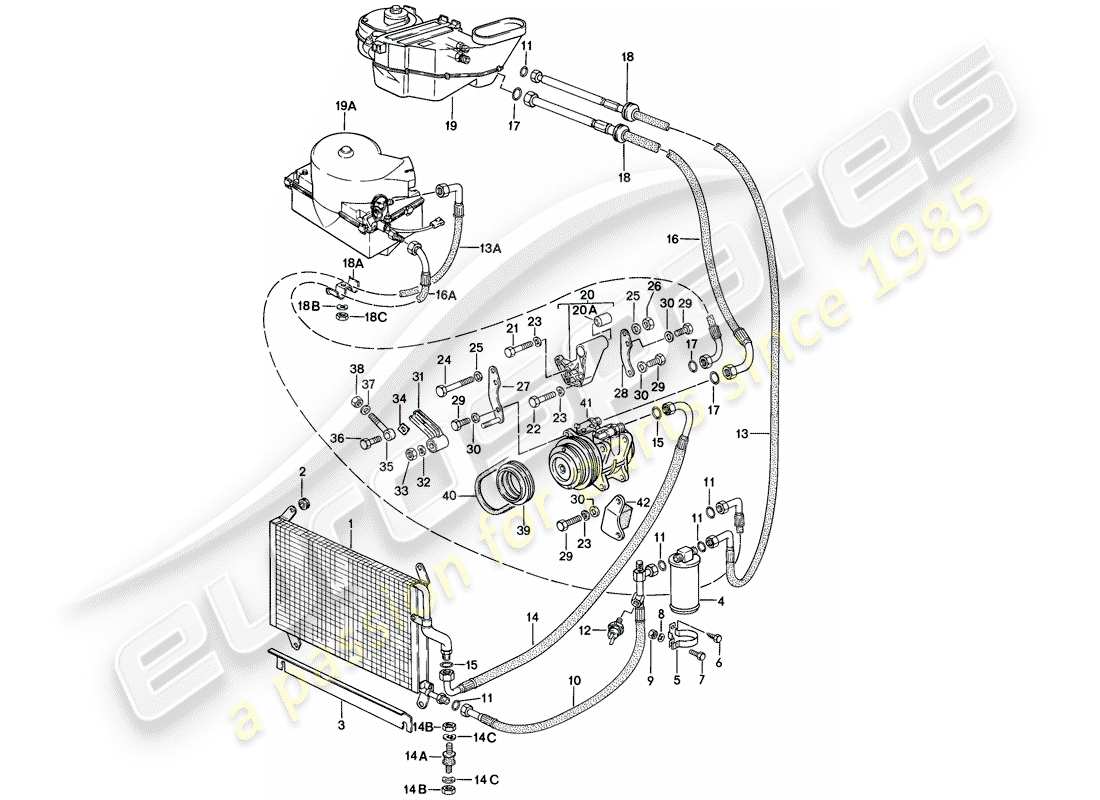 porsche 924 (1977) air conditioner - d - mj 1979>> - mj 1979 part diagram