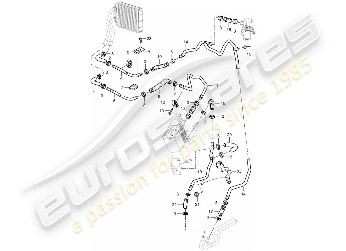 porsche cayenne (2009) heater part diagram