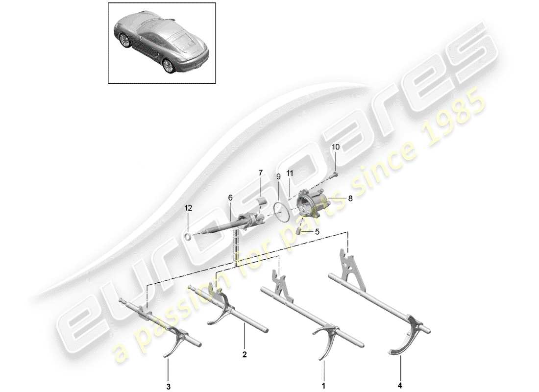 porsche 718 cayman (2020) manual gearbox part diagram