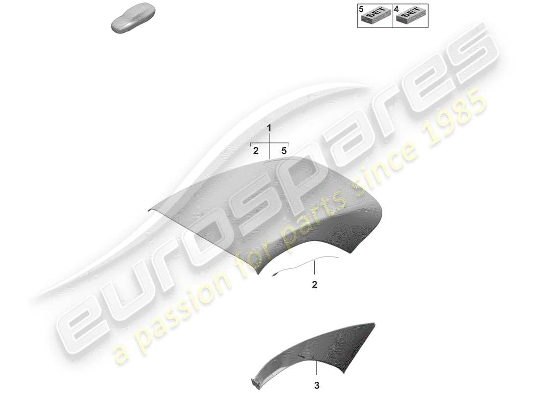 porsche 2019 convertible top covering part diagram