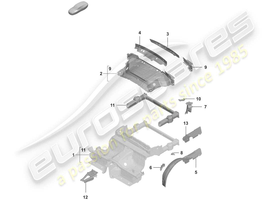 porsche 2019 rear end part diagram