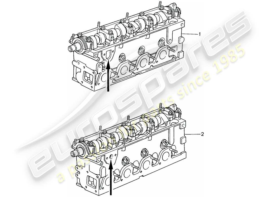 porsche replacement catalogue (1977) cylinder head part diagram