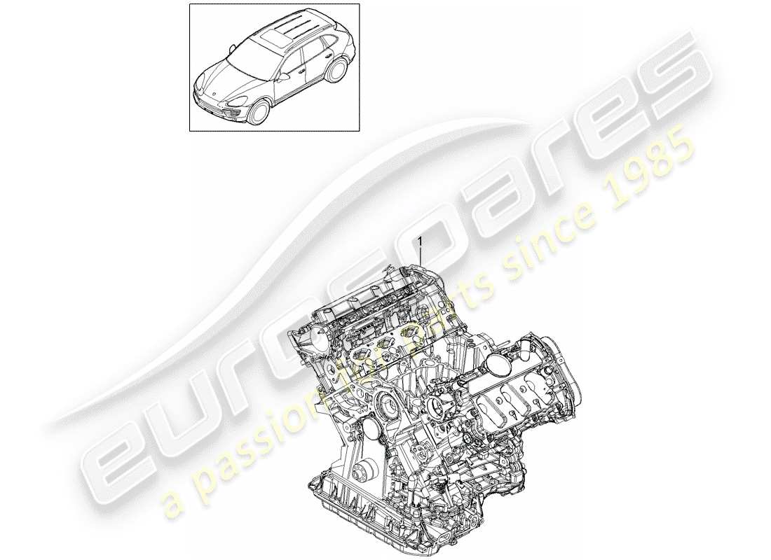 porsche cayenne e2 (2017) long block part diagram