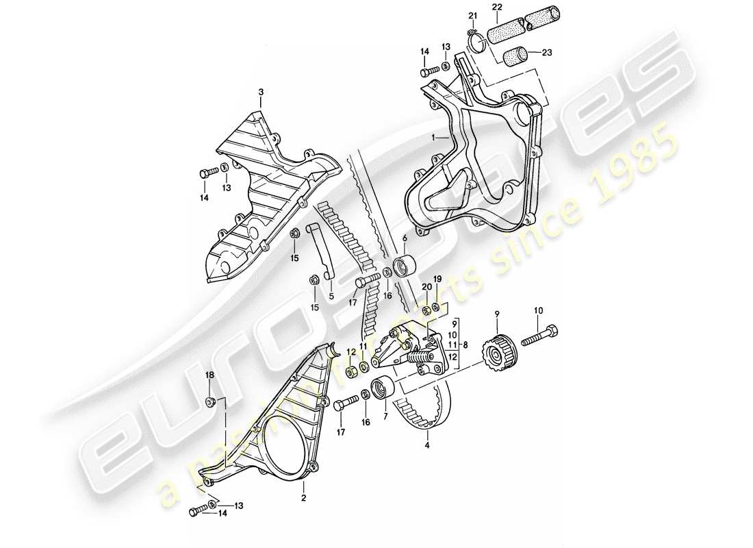 porsche 944 (1988) driving mechanism - camshaft - d - mj 1987>> part diagram