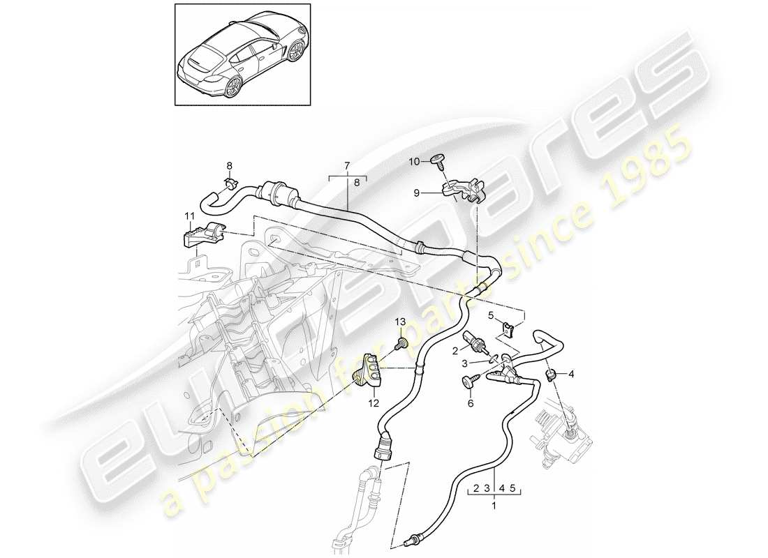 porsche panamera 970 (2010) fuel system part diagram