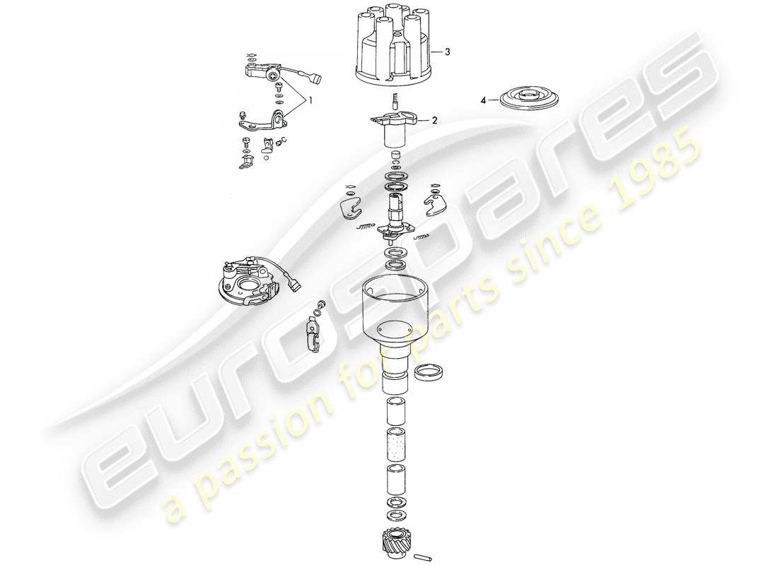 porsche 911 (1970) distributor - - bosch - part diagram