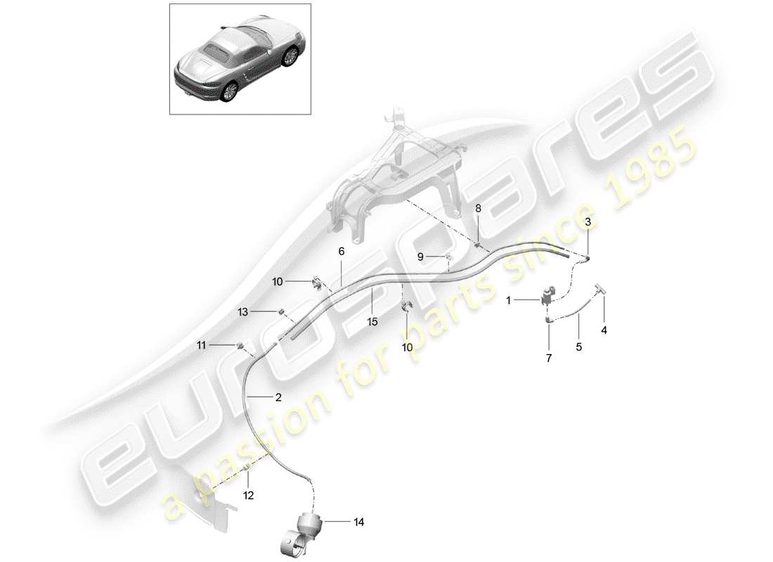 porsche 718 boxster (2018) exhaust system part diagram