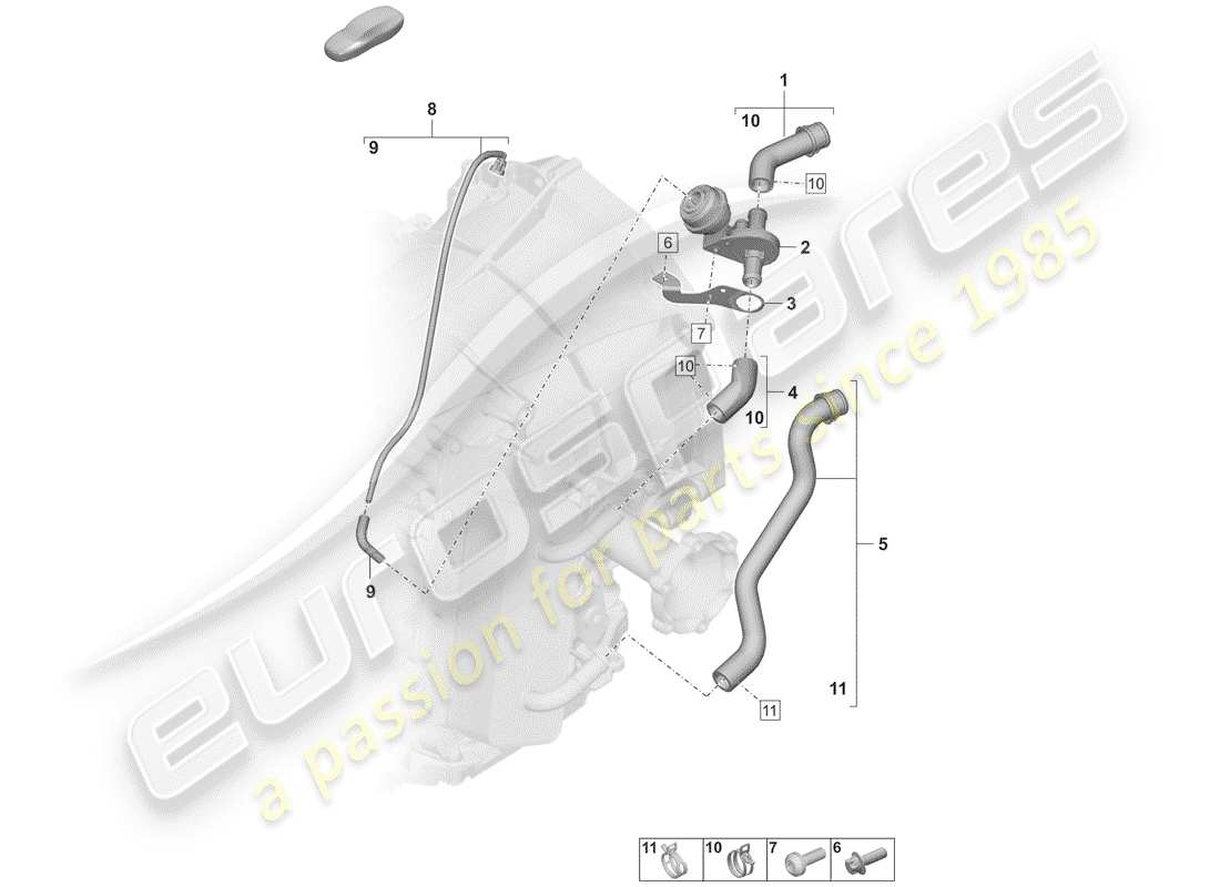 porsche 2020 8-speed dual clutch gearbox part diagram