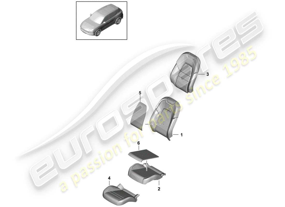 porsche cayenne e3 (2018) foam part part diagram