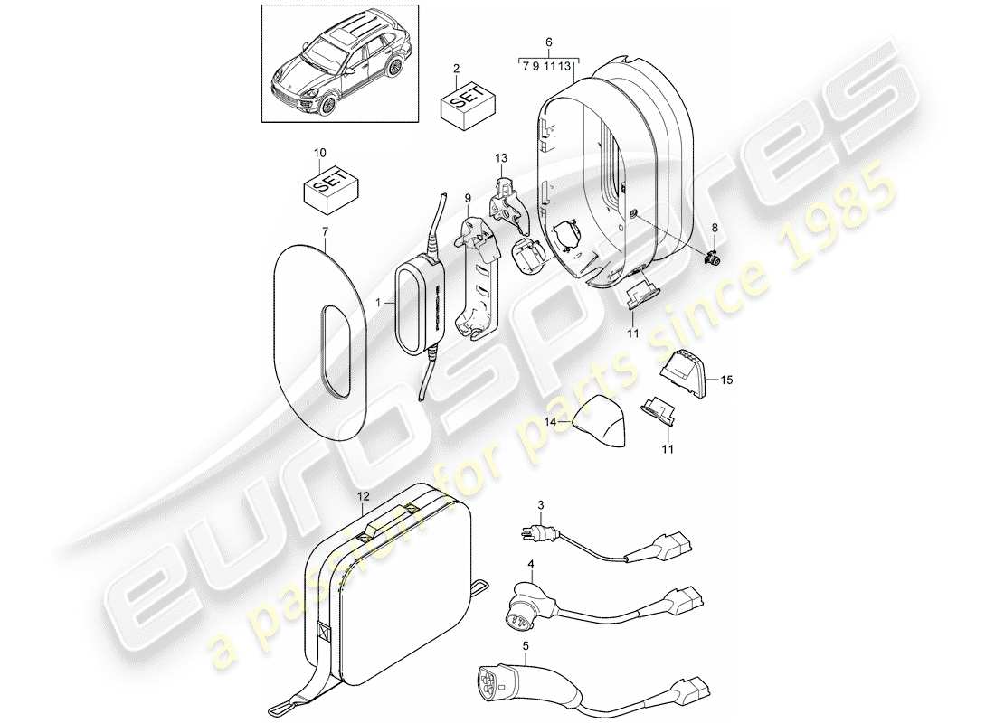 porsche cayenne e2 (2018) electronic unit part diagram