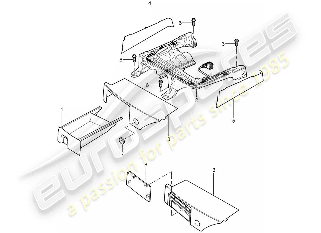 porsche cayenne (2006) seat frame part diagram