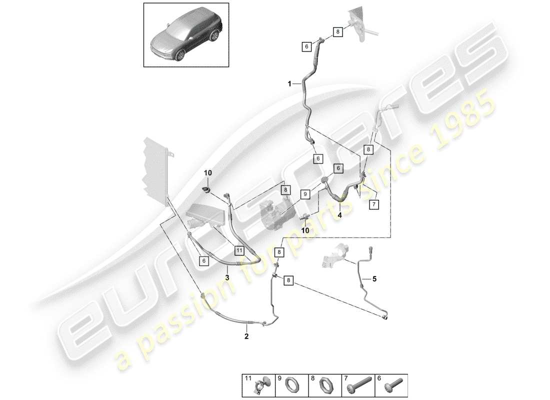 porsche cayenne e3 (2020) refrigerant circuit part diagram