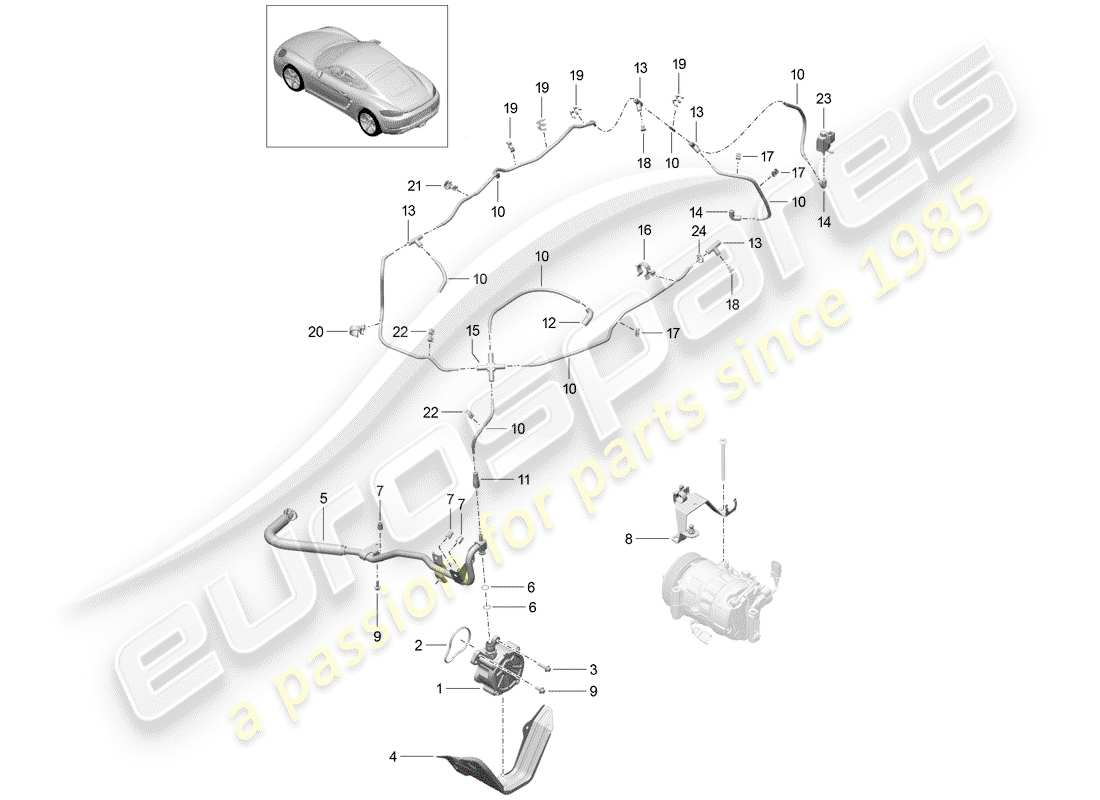 porsche 718 cayman (2020) vacuum system part diagram