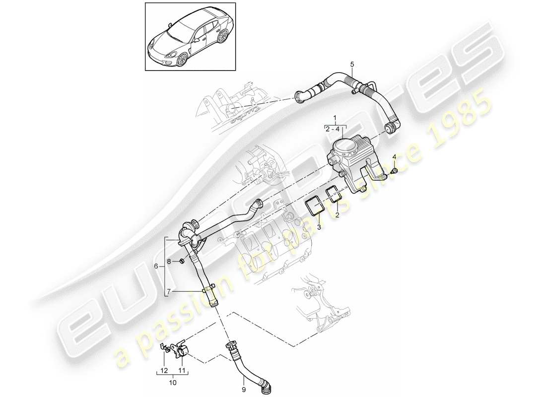 porsche panamera 970 (2010) crankcase part diagram