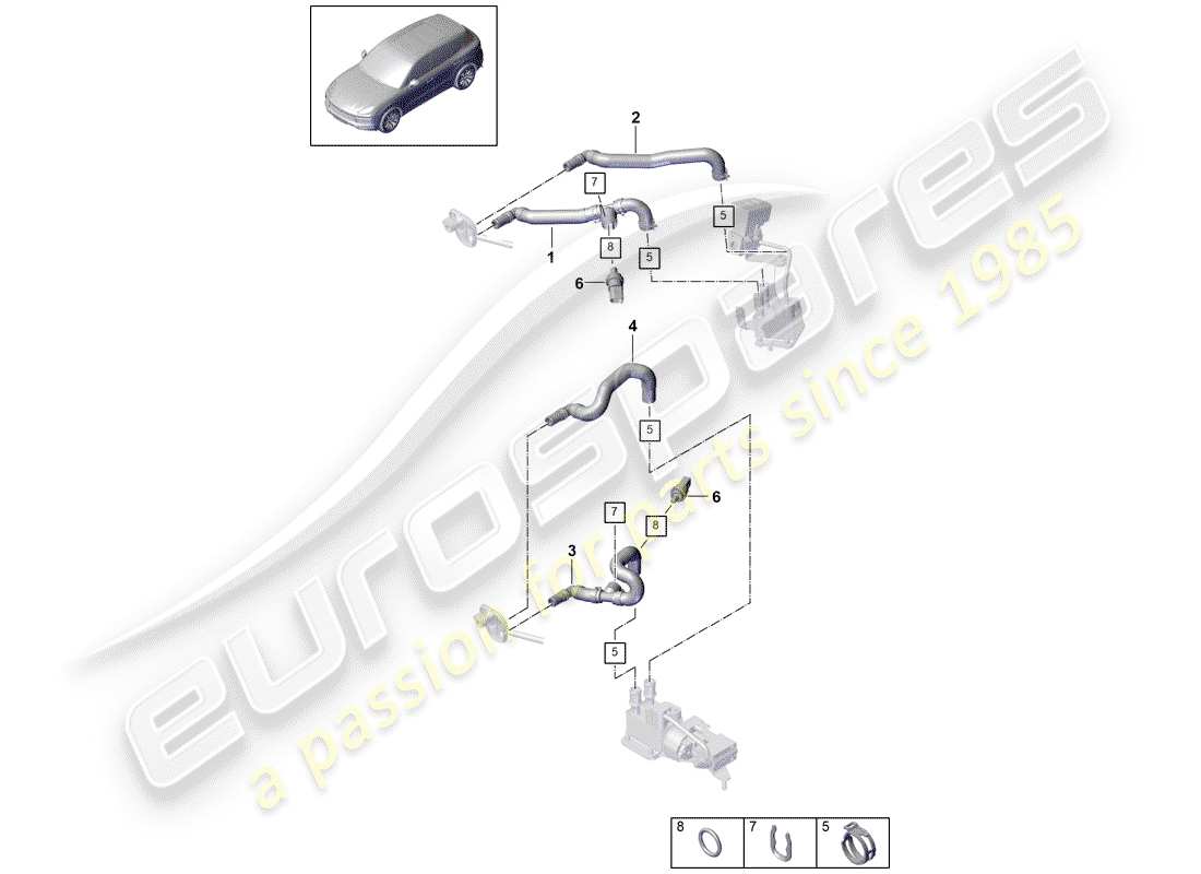 porsche cayenne e3 (2018) heater part diagram