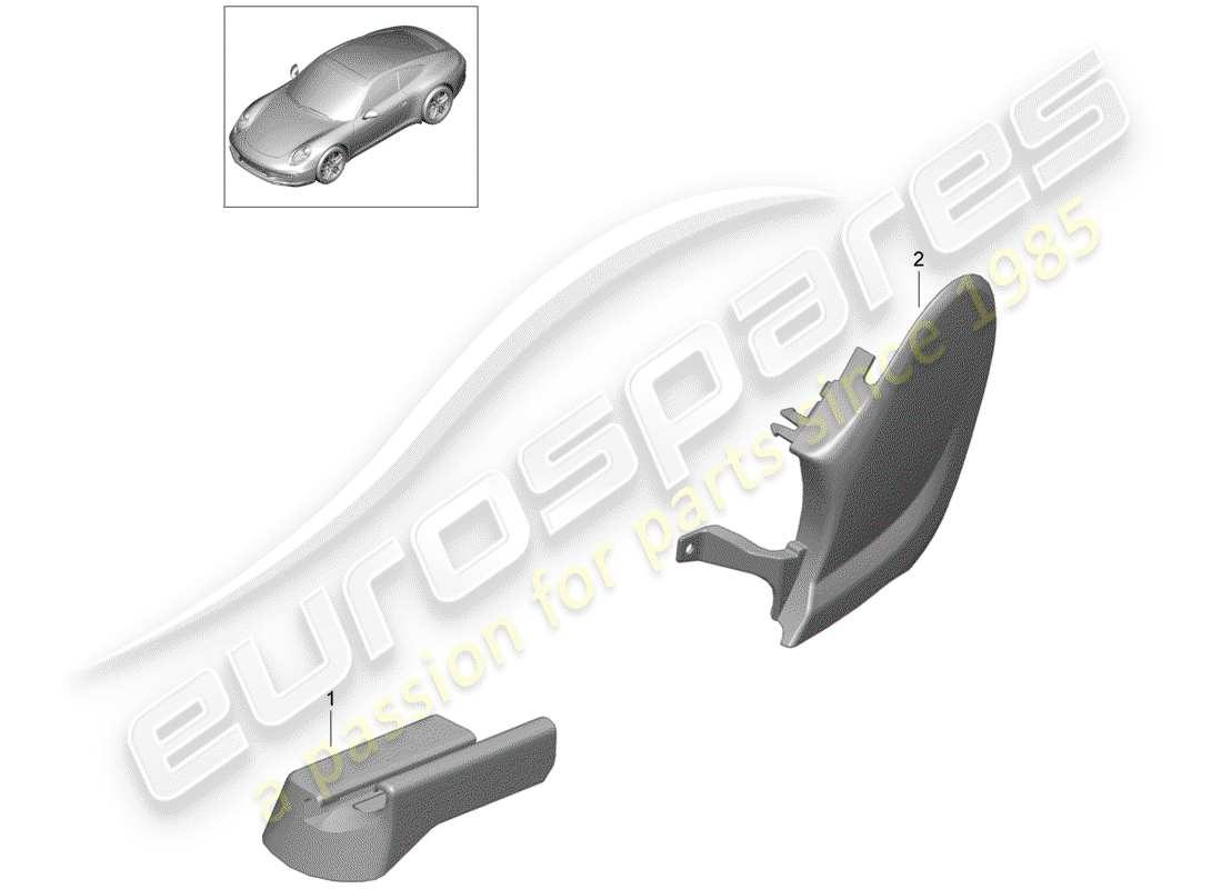 porsche 991 (2015) sports seat plus part diagram