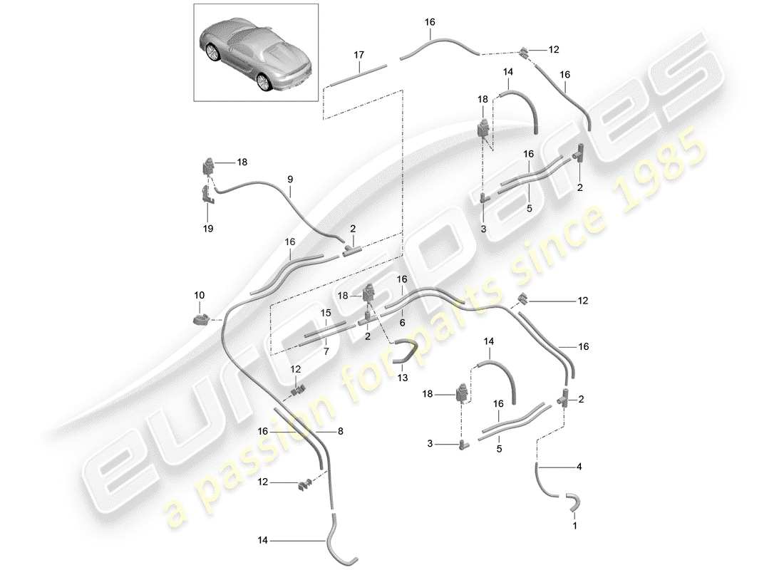 porsche boxster spyder (2016) vacuum system part diagram