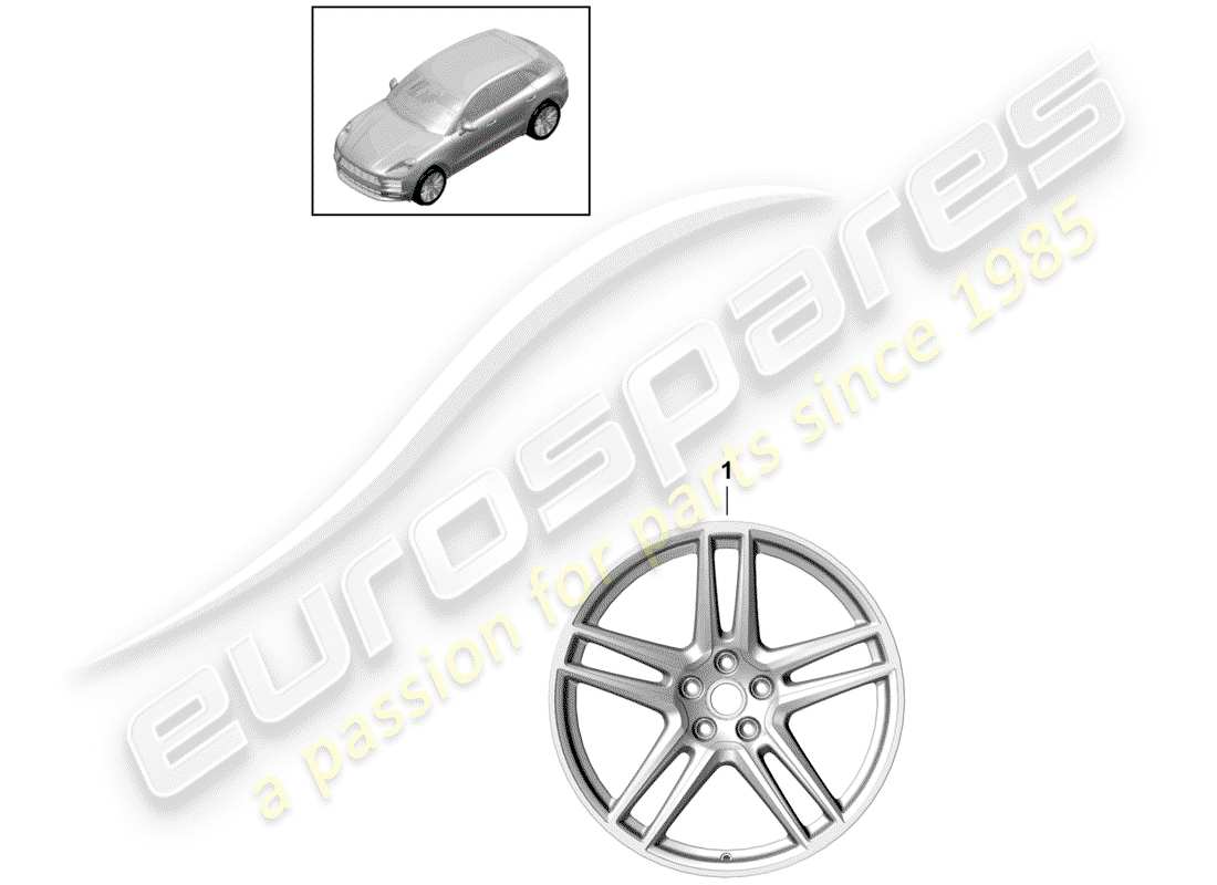 porsche macan (2019) alloy wheel part diagram