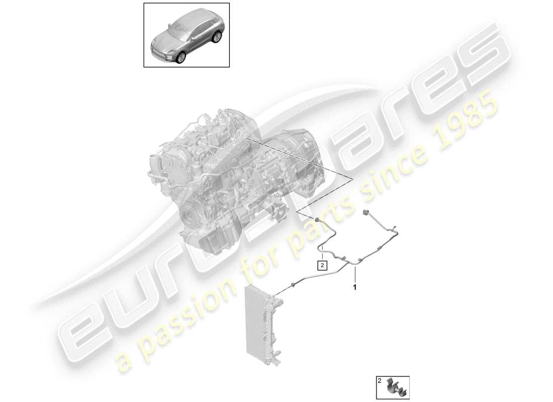 porsche macan (2019) water cooling part diagram