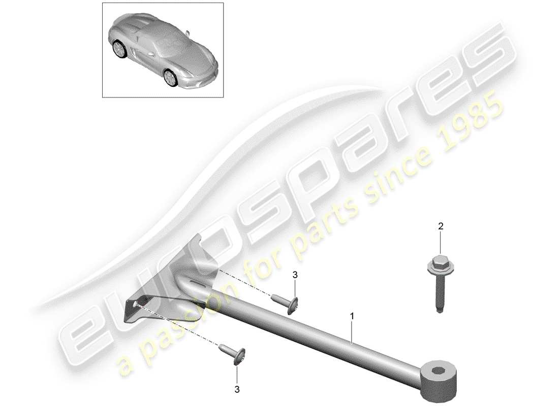 porsche boxster spyder (2016) dome strut part diagram