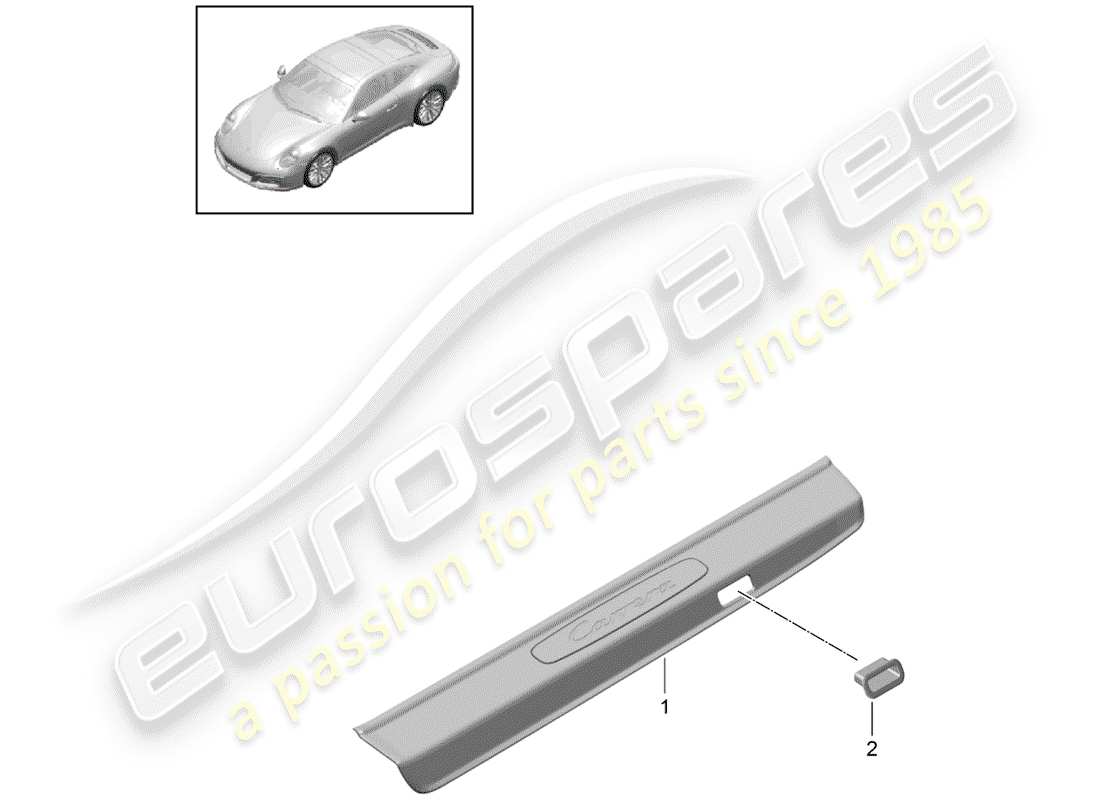 porsche 991 gen. 2 (2018) scuff plate - sill panel part diagram