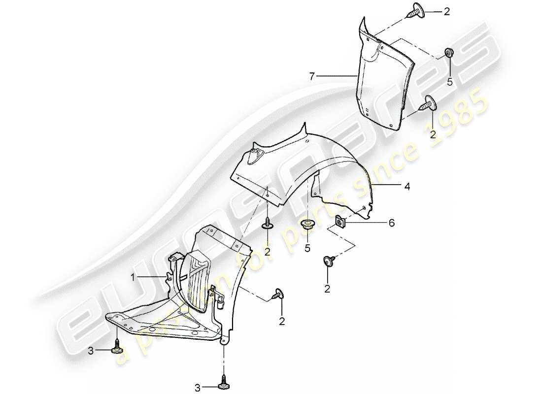 porsche boxster 987 (2005) trims part diagram