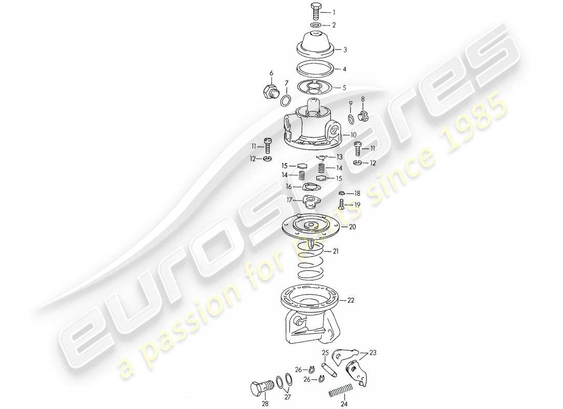 porsche 356/356a (1953) single parts - for - fuel pump - 616. 08.401 part diagram