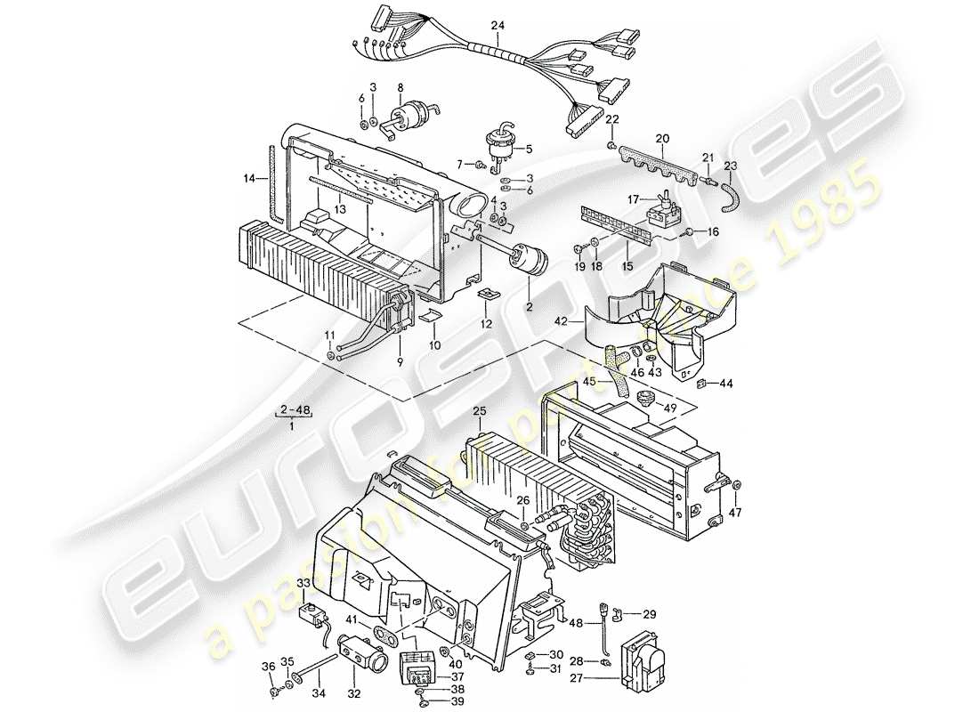 porsche 928 (1987) air conditioner - air conditioner part diagram