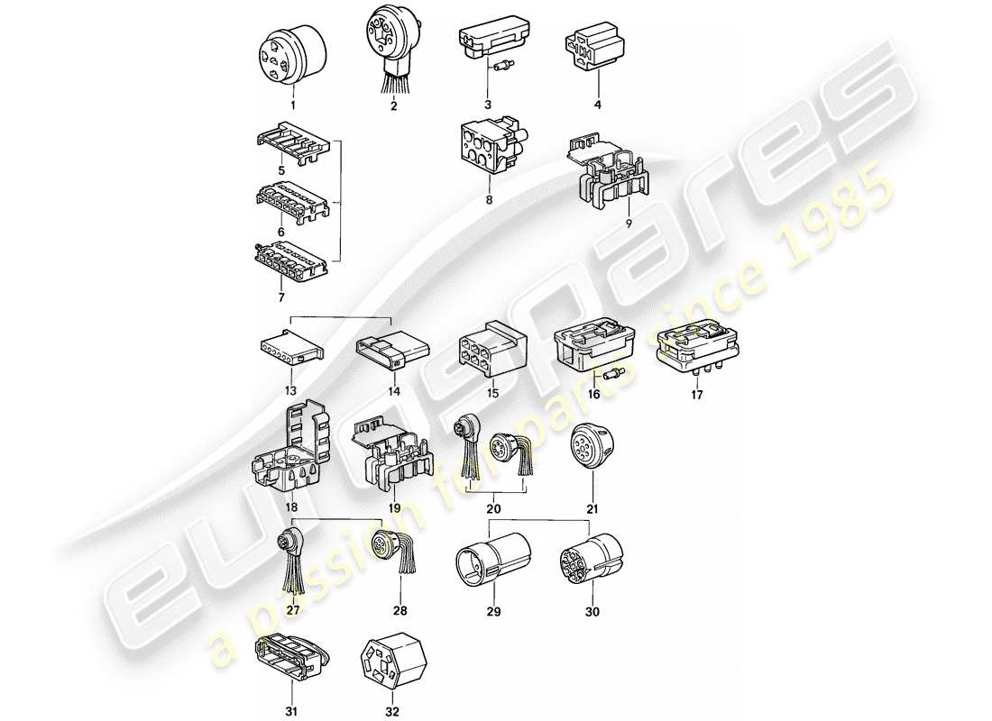 porsche 911 (1976) connector housing part diagram