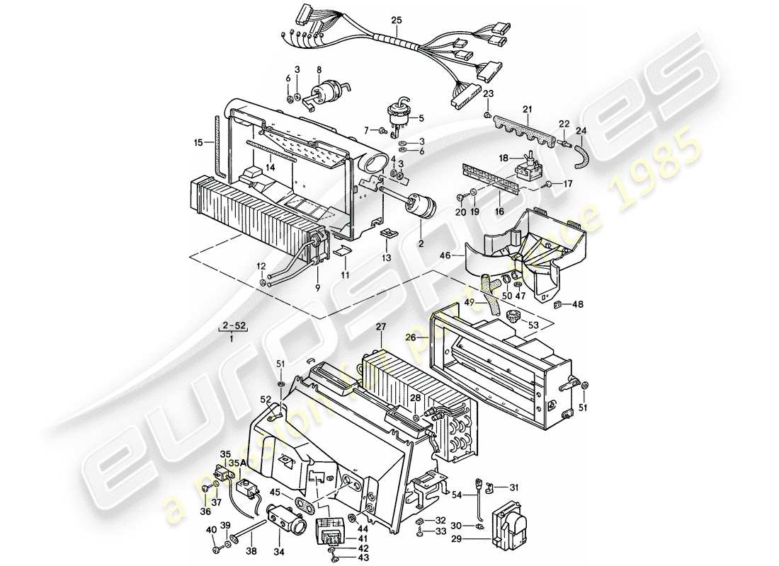 porsche 928 (1984) air conditioner part diagram