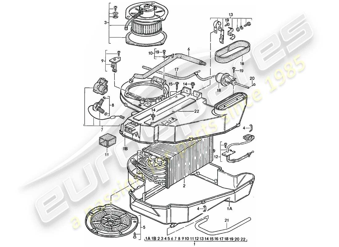 porsche 924 (1983) air conditioner - f 92-cn402 198>> - f 93-cn100 306>> part diagram