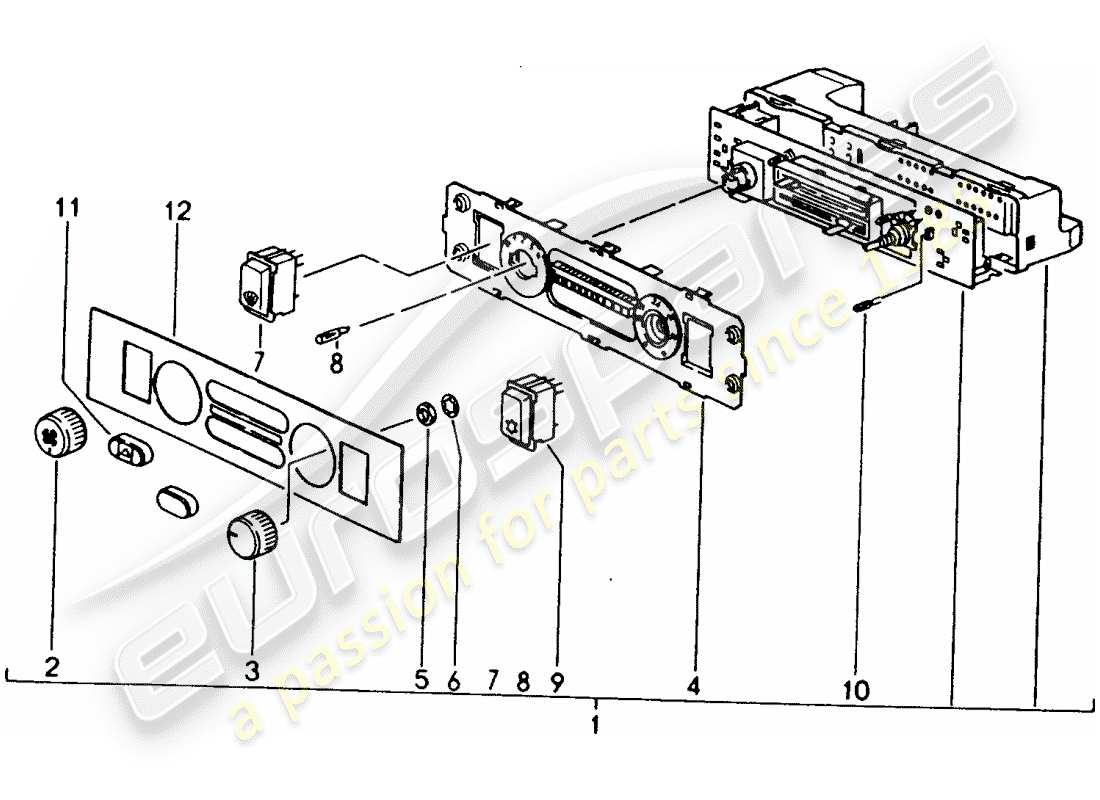 porsche 944 (1988) control switch part diagram