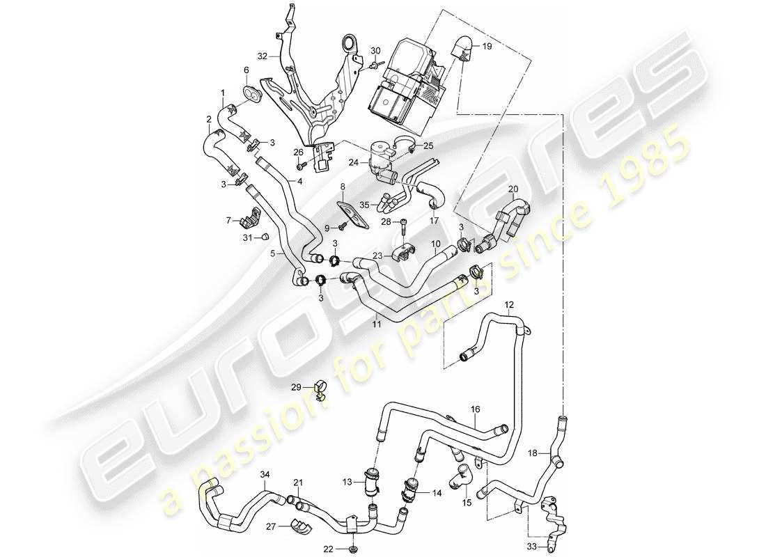 porsche cayenne (2010) heater part diagram