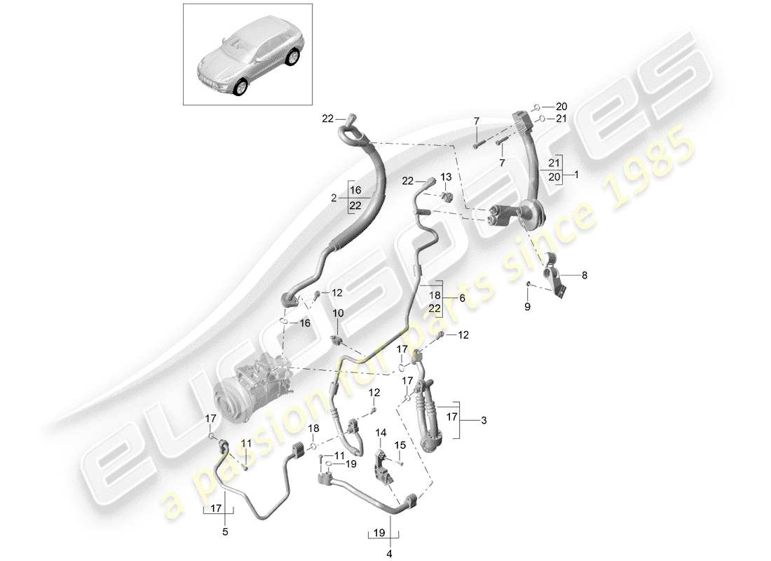 porsche macan (2015) refrigerant circuit part diagram