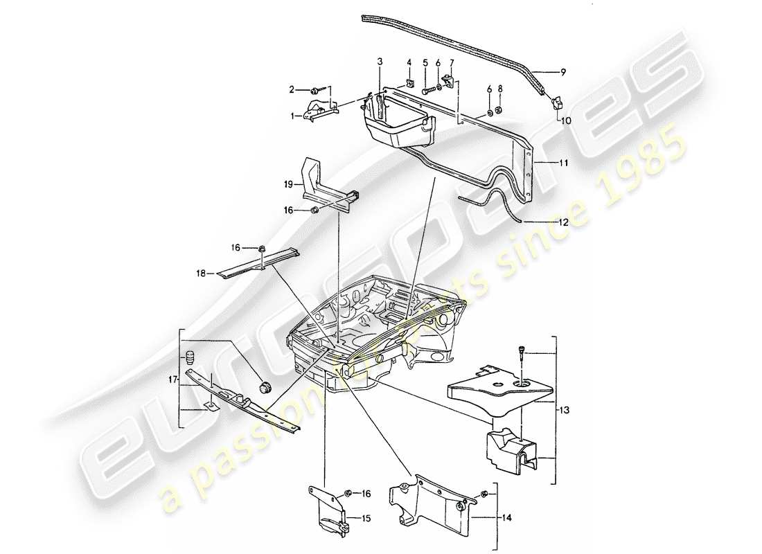 porsche 964 (1992) cover - front end part diagram