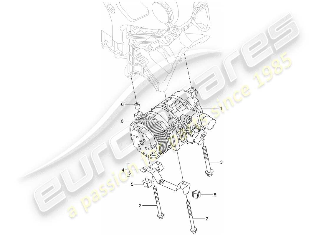 porsche cayenne (2004) compressor part diagram