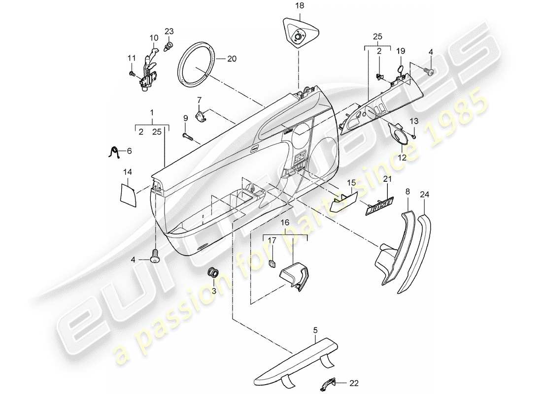 porsche 997 gen. 2 (2012) door panel part diagram