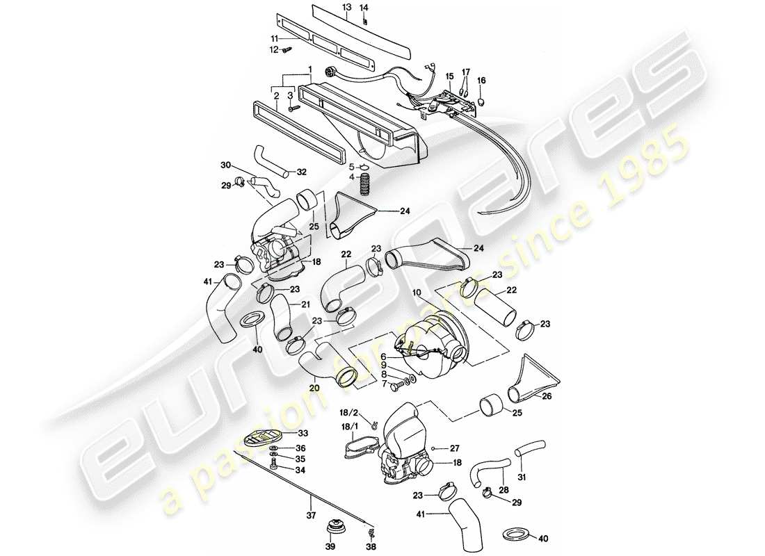 porsche 911 (1976) ventilation - heating system 2 - d - mj 1977>> part diagram