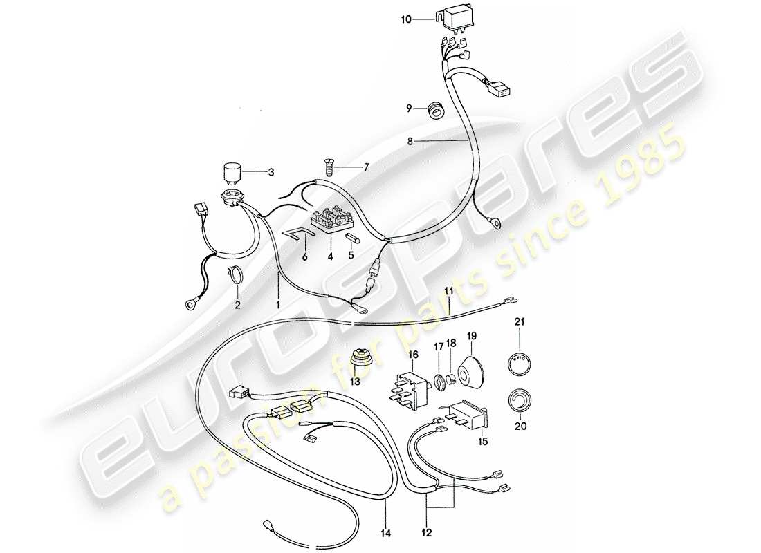 porsche 911 (1976) air conditioner - electrical components part diagram