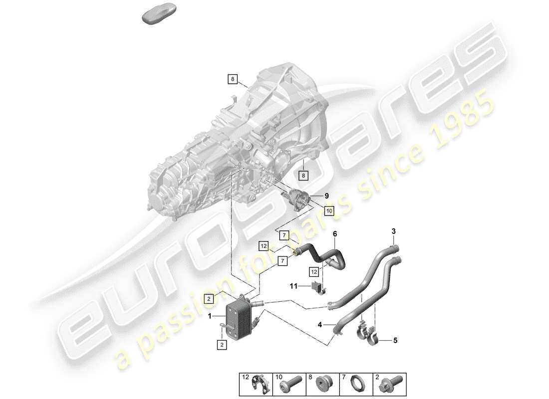 porsche boxster spyder (2020) manual gearbox part diagram