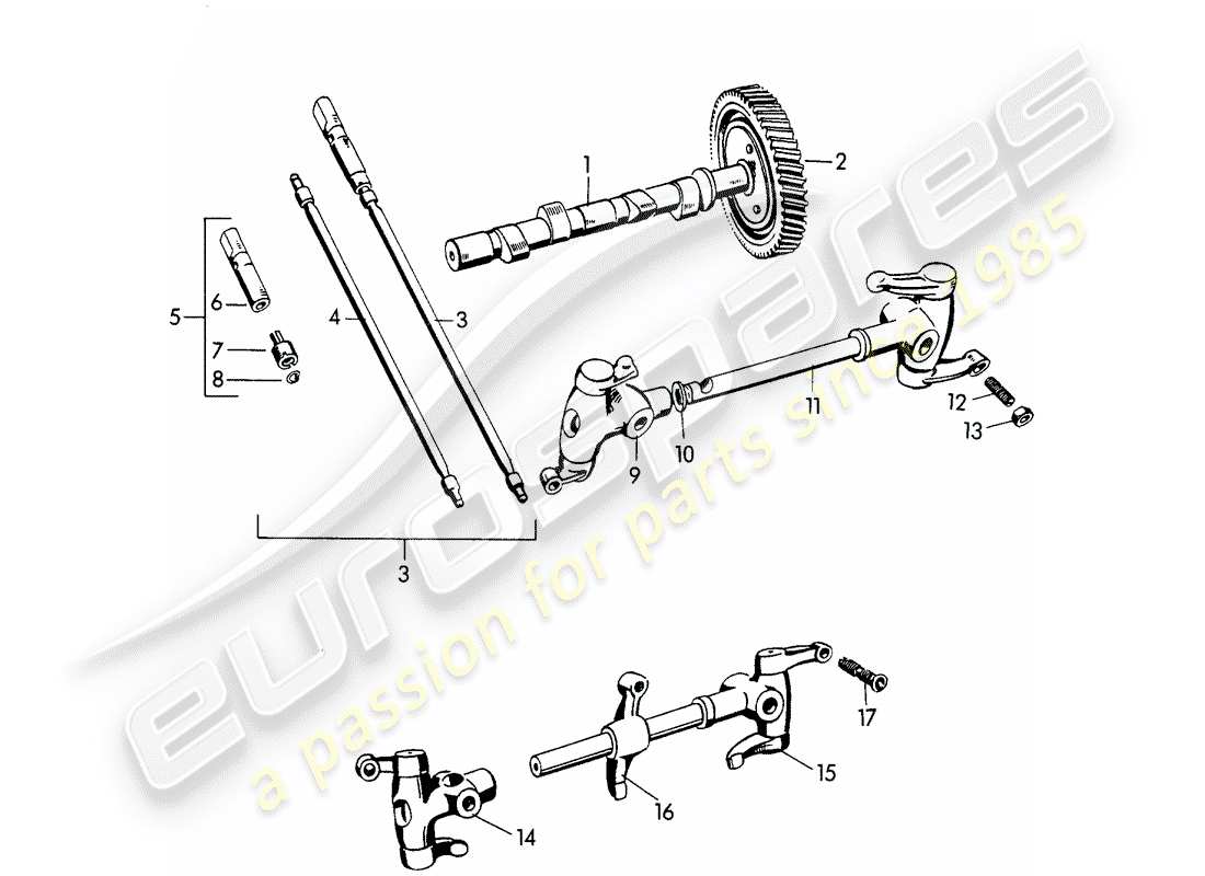 porsche 356/356a (1953) camshaft - m >> 10 199 - m >> 21 780 - m >> 50 099 - m >> 21 999 - m >> 33 899 - m >> 40 999 part diagram