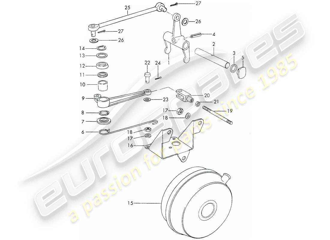 porsche 911 (1973) clutch release - sportomatic part diagram