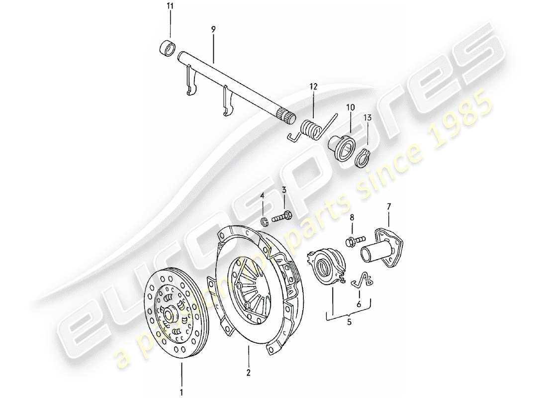 porsche 924 (1983) clutch part diagram