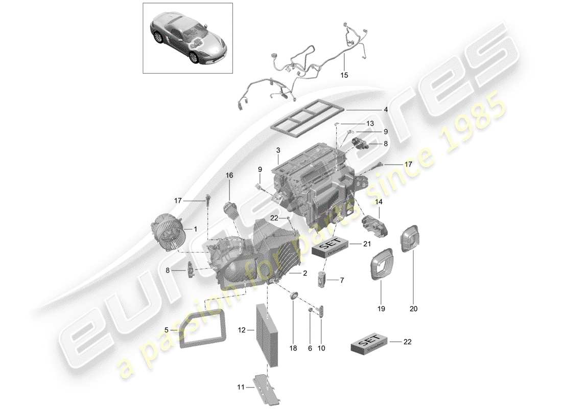 porsche 718 boxster (2018) air conditioner part diagram