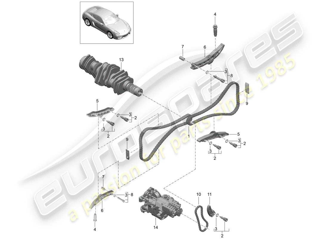 porsche cayman 981 (2016) valve control part diagram