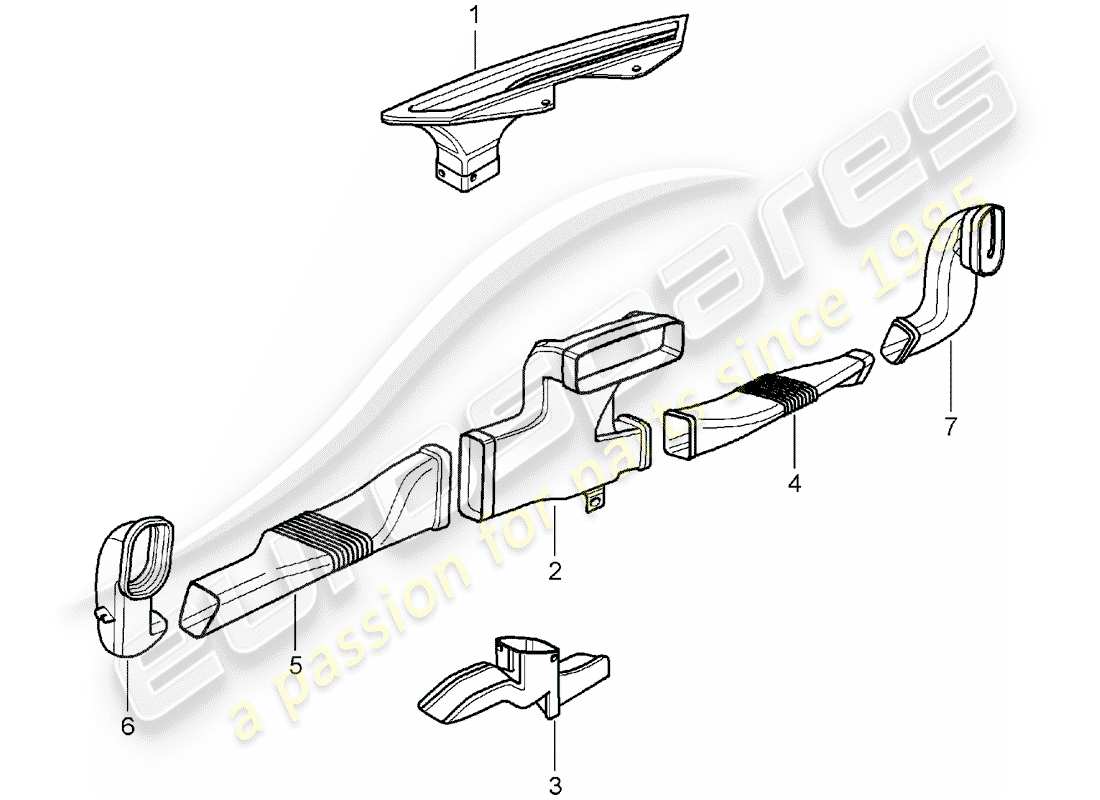 porsche boxster 987 (2007) heater part diagram