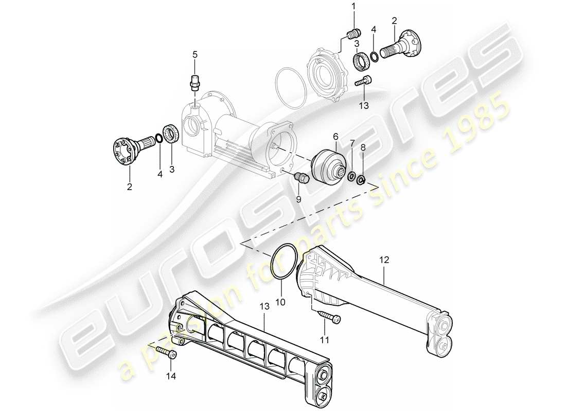 porsche 997 (2006) front axle differential part diagram