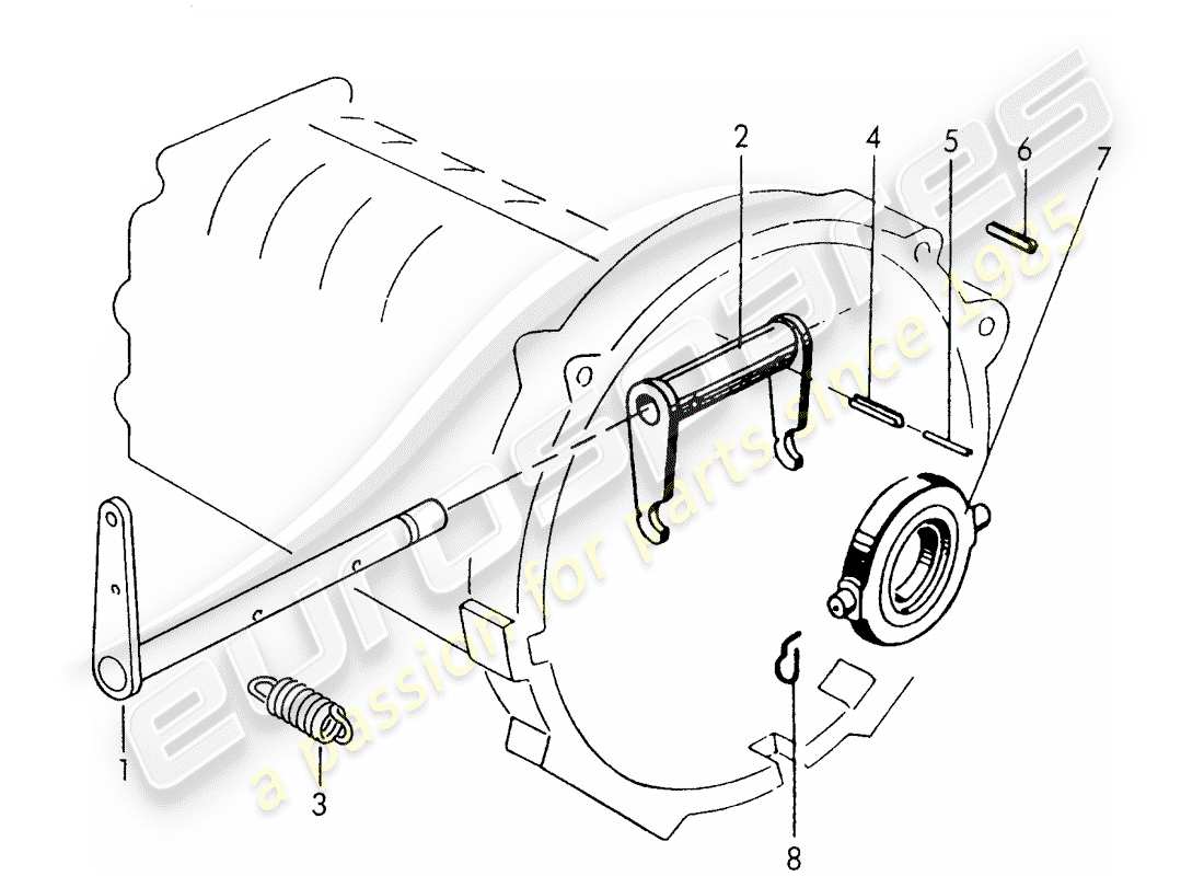 porsche 356/356a (1959) clutch release - g 25 001 >> part diagram