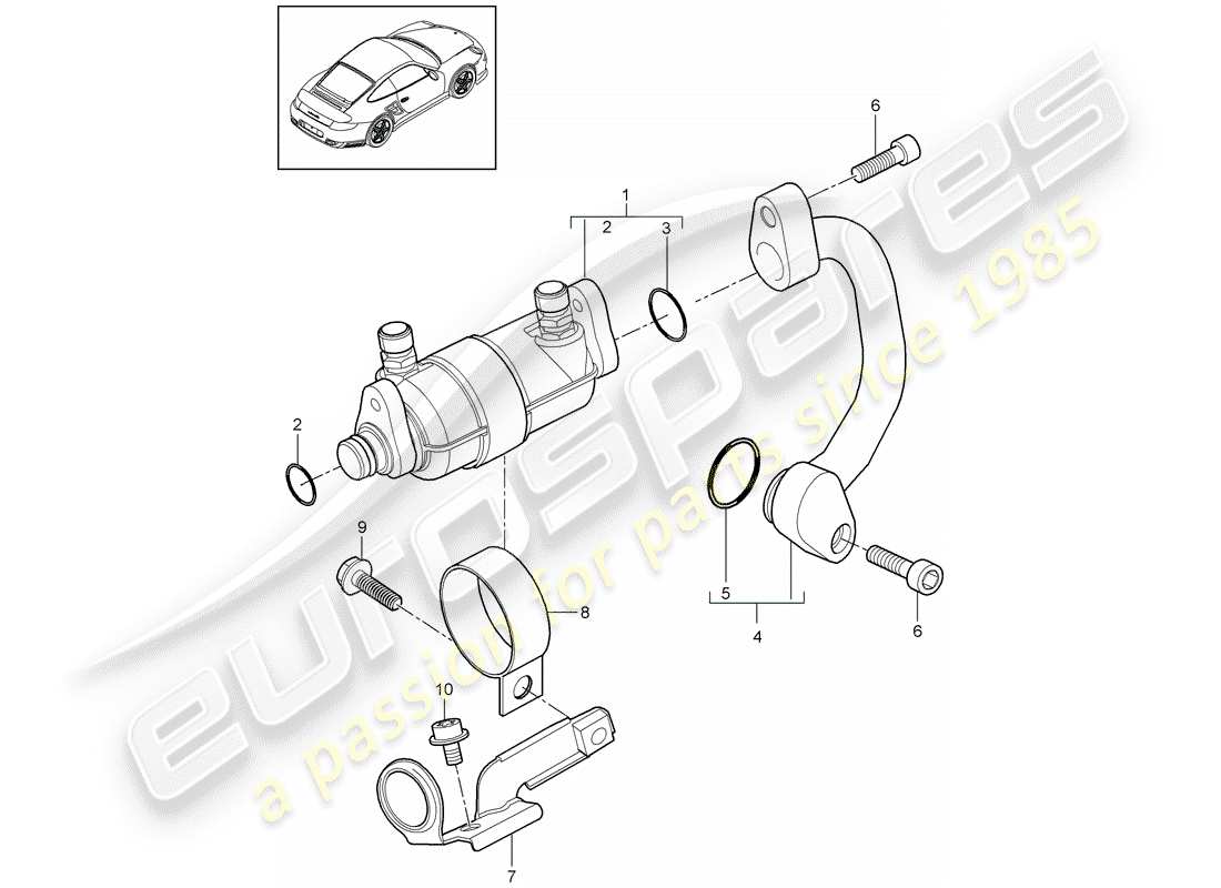 porsche 911 t/gt2rs (2013) fuel cooling part diagram